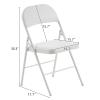 ACLULION Padded Folding Chairs Set of 10, White Portable Folding Chairs with Padded Seats and Back, 10 Pack Foldable Chairs with Cushion and Steel Frame for Party, Event, Wedding, Outdoor, Indoor view 3