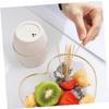 BIUDECO Bucket Shape Toothpick Holder for Home Restaurant Portable Wooden Toothpick Box Easy Pick-up Lid Creative Table Decoration for Parties and Catering view 3