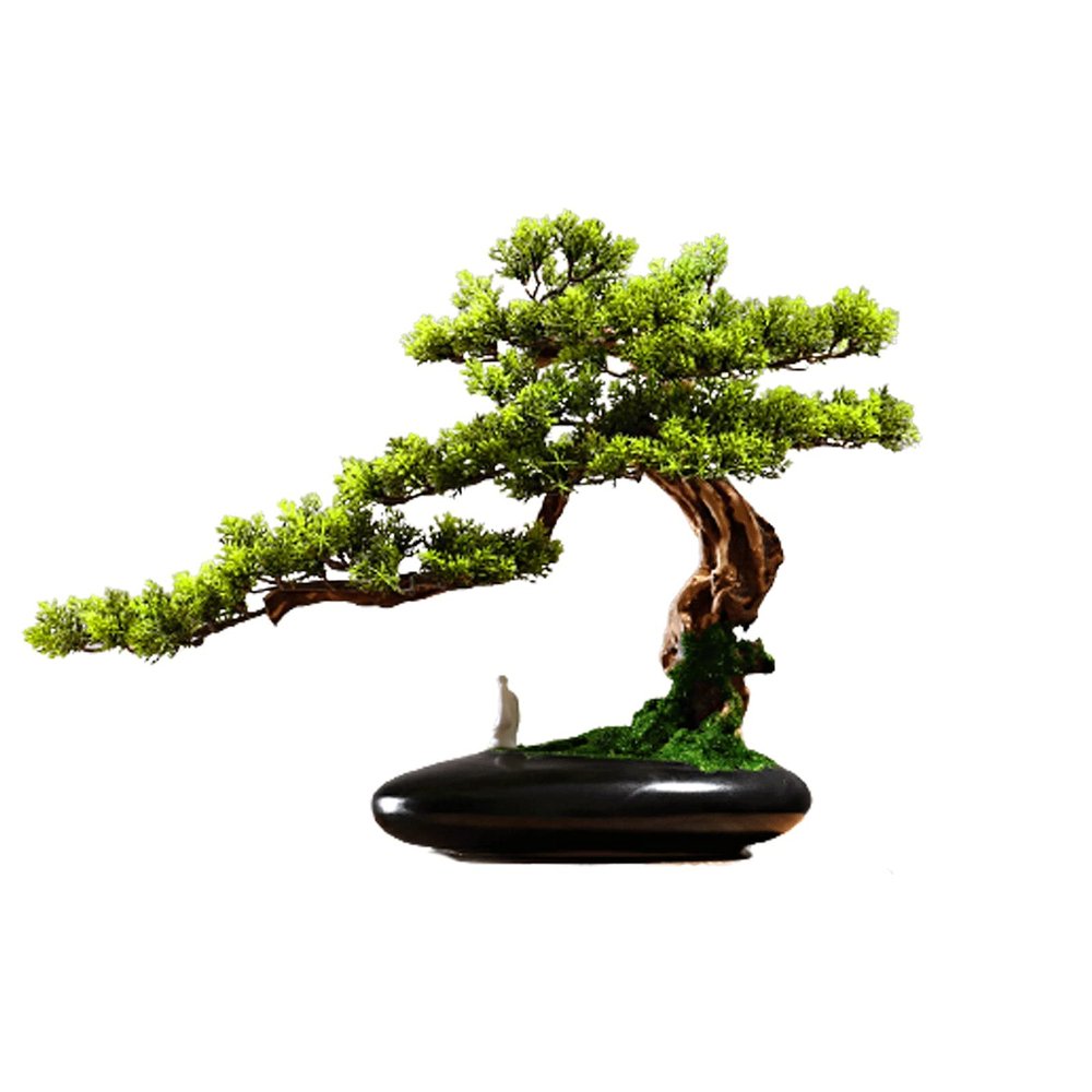 Artificial Plant Artificial Bonsai Pine Tree, 13Inch Faux Potted Plant, Fake Tree Pot Ornaments Cedar Bonsai Plant for Desk Display Artificial Indoor Plants