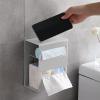 toilet paper holder toilet roll holderBathroom Toilet Paper Holder, Multi-function Wall Mounted Tissue Box No Punching Toilet Paper Holder Bathroom Accessories Shelf Kitchen Bathroom Storage Rack (Col view 4