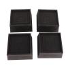 TANIQIACA 2 Inch Stackable TPU Square Desk Riser Heavy Duty Waterproof Anti-Slip Black Furniture Riser view 1