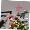 Beatifufu 1pc Shiny Christmas Tree Topper Warm Led Lights Hollow Star Design Decorative Tree Ornament for Holiday Season Decor view 2