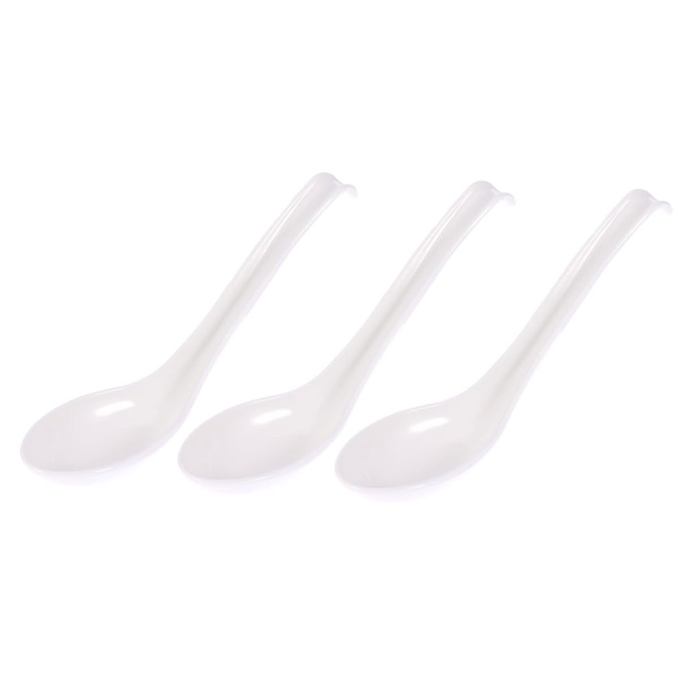 LABRIMP 12 Pcs Plastic Soup Spoons Long Handle Spoons Hooks for Cooking and Dining