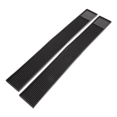 Mikinona 1set Skid Pvc Bar Mats Draining Counter Pads for Home Bar Kitchen Black Spill Mat for Bartending Serving