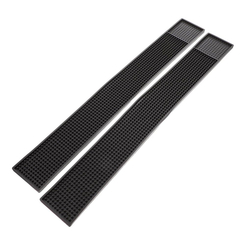 Mikinona 1set Skid Pvc Bar Mats Draining Counter Pads for Home Bar Kitchen Black Spill Mat for Bartending Serving