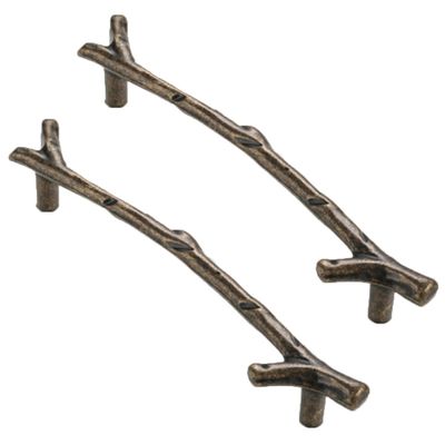 cupboard handles,handles for cupboards & draws,2 Pcs Modern European Zinc Alloy Kitchen Cabinet Drawer Door Handle Retro Branch Knobs Single Hole/Hole Distance 96mm/128mm (Hole Distance 128mm) ( Size
