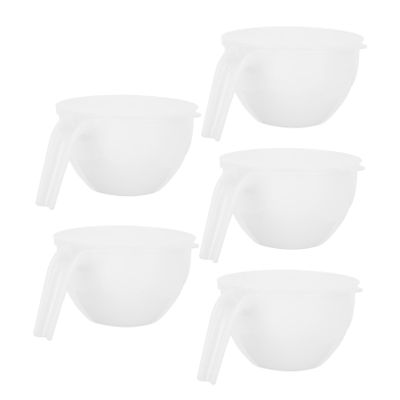 SHOWERORO 5sets Stackable Plastic Bowls with Lid Lightweight Mixing Containers for Food Storage for Baking Restaurants and Home Use Easy to Clean and Stain Resistant