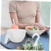 SHOWERORO 5sets Stackable Plastic Bowls with Lid Lightweight Mixing Containers for Food Storage for Baking Restaurants and Home Use Easy to Clean and Stain Resistant view 4