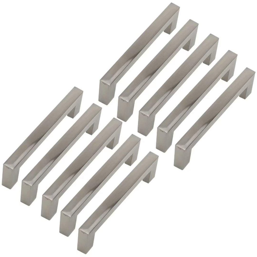Cupboard handles,handles for cupboards & draws,10 Pcs Modern Cabinet Hardware for Kitchen Drawer, Brushed Nickel Cupboard Handles Bar Cabinet Handle, Decorative Furniture Knob for Home (Hole Centers (