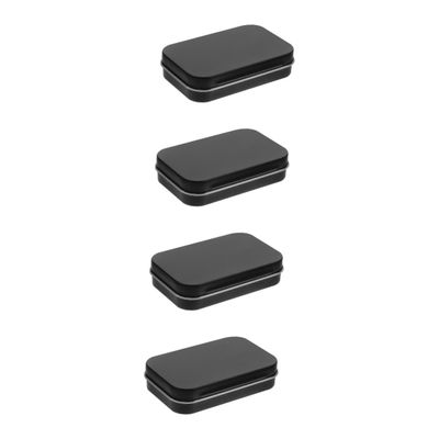 PACKOVE 4pcs Small Jewelry Box Iron Cookie Storage Case Vintage Rectangular Candy Box