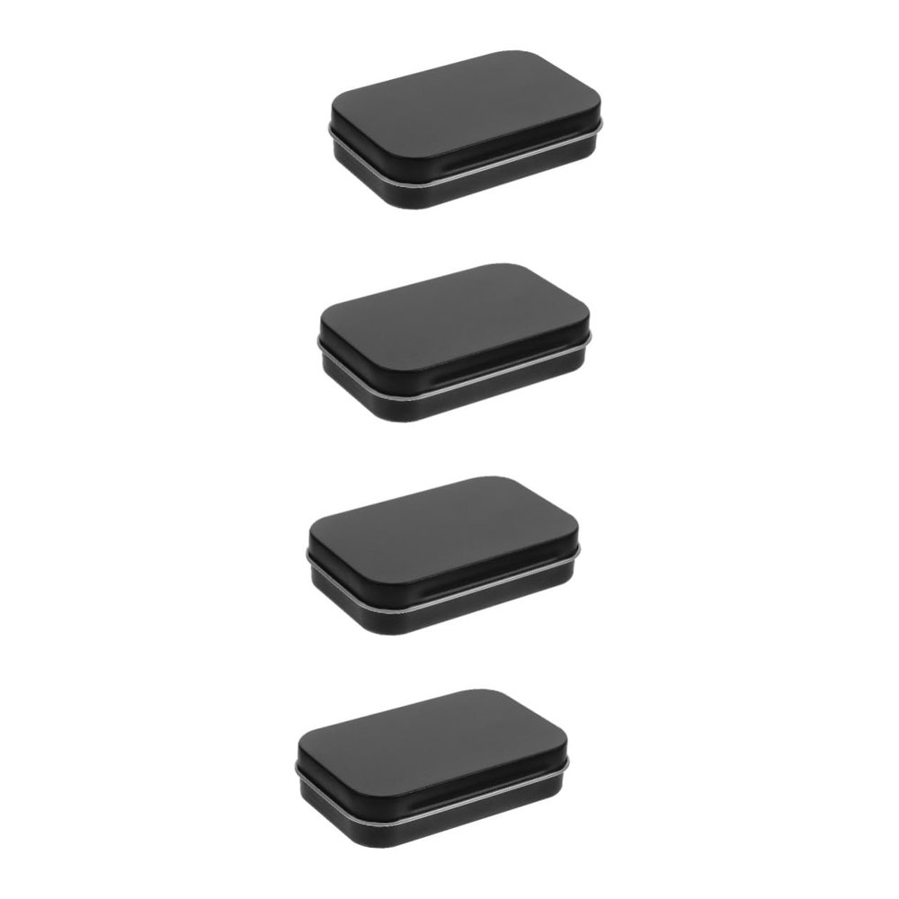PACKOVE 4pcs Small Jewelry Box Iron Cookie Storage Case Vintage Rectangular Candy Box