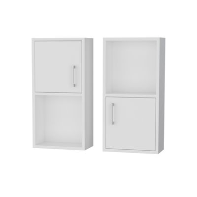 FM FURNITURE Dixie 2 Bathroom Medicine cabinets with Storage with Open Shelf, White