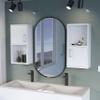 FM FURNITURE Dixie 2 Bathroom Medicine cabinets with Storage with Open Shelf, White view 2