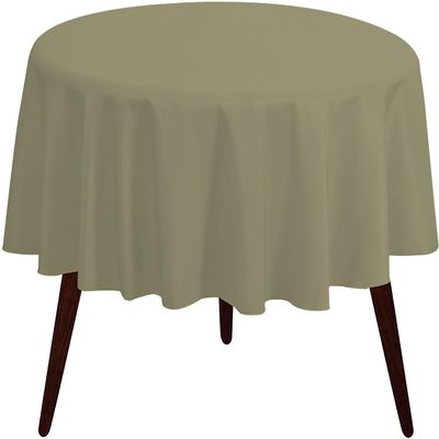 Pomp Sage Green 70" Inch Round Premium Polyester Tablecloth | Wrinkle + Stain Resistant Easy Care Fabric | Fits Round or Circle Table
