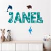 Megapolis Under The Water Wall Name Vinyl Decal, Ocean Themed Party Decoration, Baby Girl Nursery, Baby Girl Nursery Decor, Custom Kids Room Name view 1