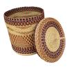 Threshold Woven Storage Basket with Lid, Black/White,Laundry Basket, Rattan Storage Basket, African Handmade Basket,Wicker Basket (Medium) view 1