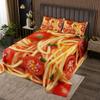 Erosebridal Spaghetti Bedspread Set Queen Funny Decor for Bedroom,Tomato Pasta Noodles Quilt Set for Adults Kids,Food Themed Coverlet Set Birthday Gifts Noodle Bed Set view 1