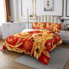Erosebridal Spaghetti Bedspread Set Queen Funny Decor for Bedroom,Tomato Pasta Noodles Quilt Set for Adults Kids,Food Themed Coverlet Set Birthday Gifts Noodle Bed Set view 3