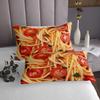 Erosebridal Spaghetti Bedspread Set Queen Funny Decor for Bedroom,Tomato Pasta Noodles Quilt Set for Adults Kids,Food Themed Coverlet Set Birthday Gifts Noodle Bed Set view 4