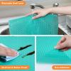 Blue Shelf Liners for Kitchen Cabinets Refrigerator Liners Waterproof & Oil-Proof Kitchen Cupboard Liner Drawer Mats EVA Material Non Adhesive Fridge Liner for Shelves 17.5 x 78.7 Inches view 4