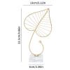 BORDSTRACT Golden Leaf Sculpture Statue with Light Luxury Marble Base - Elegant Home Decoration, Minimalist Design for Office and Home Decor view 2