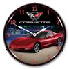 C5 Corvette Magnetic Red Metallic Backlit LED Lighted Clock view 1