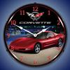 C5 Corvette Magnetic Red Metallic Backlit LED Lighted Clock view 2