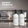 White Glass Hand and Dish Soap Dispenser Set by Brighter Barns - Kitchen Soap Dispenser & Stainless Steel Pump - Glass Bottles for Kitchen Sink - Farmhouse Home Decor, Bathroom Accessories (White) view 2