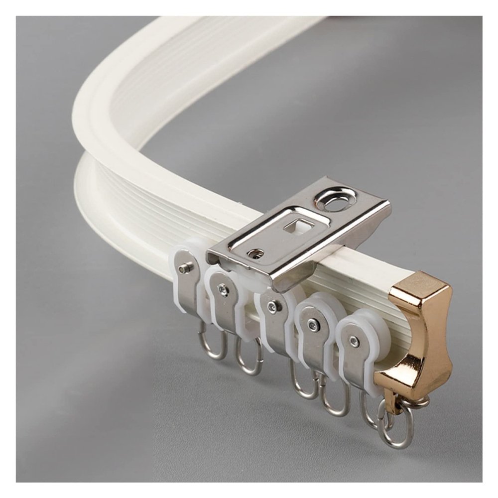 Flexible Bendable Curtain Track Ceiling Mount, 10 11 13 15 16 20 23ft Long, Shower/Hospital/Privacy Room Divider Rod, Heavy Duty Metal Curtain Rail System (Color : White, Size : 15m/49ft)