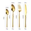 ONUIFIKE Silverware Set, 4/16/24/32 Pieces Stainless Steel Small Waist Knives, Forks And Spoons, Golden Steak Cutlery Set, Cutlery Flatware Set (Color : Rose Gold, Size : 1Set-4Pcs) view 2