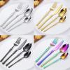 ONUIFIKE Silverware Set, 4/16/24/32 Pieces Stainless Steel Small Waist Knives, Forks And Spoons, Golden Steak Cutlery Set, Cutlery Flatware Set (Color : Rose Gold, Size : 1Set-4Pcs) view 4