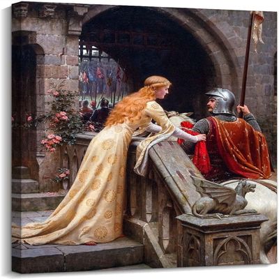 Triyend Vintage Prints Godspeed Famous Paintings Poster Landscape Giclee Artwork Painting Canvas Wall Pictures Vertical Art Room Decor Bedroom (8.00''x12.00'',Framed)