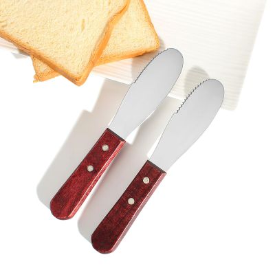 LemonBest 2 Pack Butter Knife - Stainless Steel Butter Spreader Knife with Wooden Handle Butter Cutter Kitchen Gadgets for Spreads Butter Cheese and Condiments