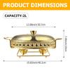 Chafing Dish Buffet Set Stainless Steel Oval Chafing Food Pan with Covers Buffet Servers and Food Warmers for Parties Wedding Outdoor Banquet (Gold 2L view 2