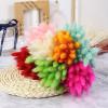 FOSANGPUSHI Bunny Tails Dried Flowers,30Pcs 45cm Natural Bunny Rabbit Tail Grass Real Bouquet Wedding Decoration Pampas Grass Boho Home Decor Purple view 3