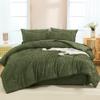 Andency California King Comforter Set Olive Green - 7 Piece Cal King Bed in a Bag Boho Olive Green Tufted Bedding Sets, Bed Set with Comforter, Sheets, Pillowcases & Shams view 2