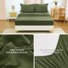 Andency California King Comforter Set Olive Green - 7 Piece Cal King Bed in a Bag Boho Olive Green Tufted Bedding Sets, Bed Set with Comforter, Sheets, Pillowcases & Shams view 4
