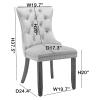 Rhomtree PU Leather and Velvet Dining Chairs, Upholstered Dining Room Chairs with Ring Pull Trim & Button Back, Luxury Tufted Dining Chairs for Living Room, Bedroom, Kitchen(White+Pink Set of 4) view 3