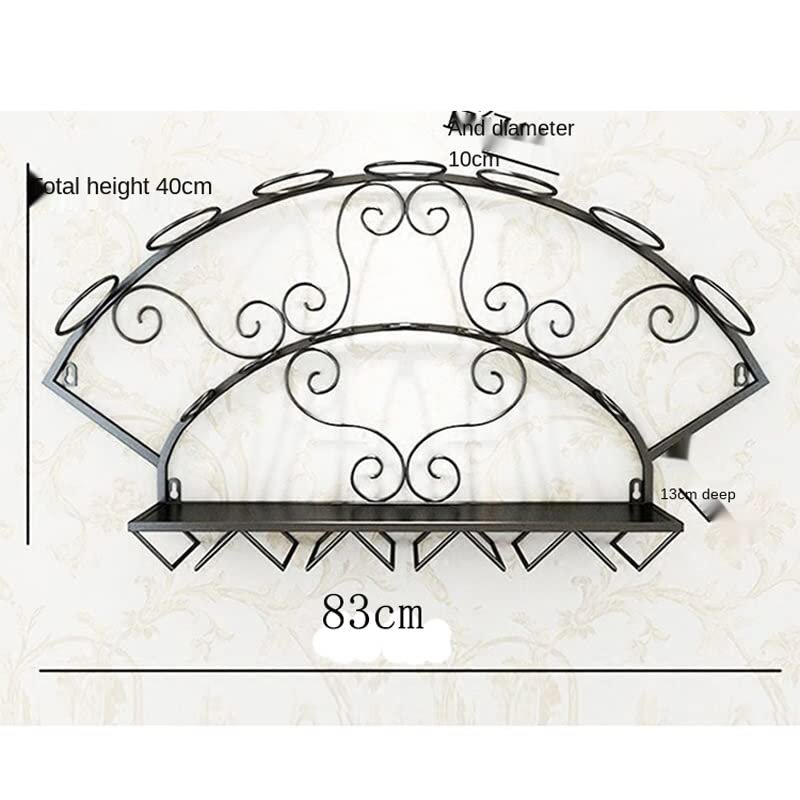 Wine Rack Wall Hanging Wall Rack Personality Support European Retro Wrought Iron Display Cabinet