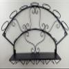 Wine Rack Wall Hanging Wall Rack Personality Support European Retro Wrought Iron Display Cabinet view 3