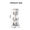 ZFUCMAYL 3-Tier Rotating Bookshelf,360CD Display Stand,Floor-Standing Unit Storage Display Rack,Easy Assemble Suitable for Office Room Home Bedroom Living (Color : Yellow) view 3
