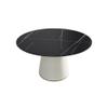 53.15" Round Dining Table, Mid Century Modern Dining Table with PU Base for 6-8 Person, Dining Room Table for Dining Room Kitchen,Living Room, Restaurant, Black view 4