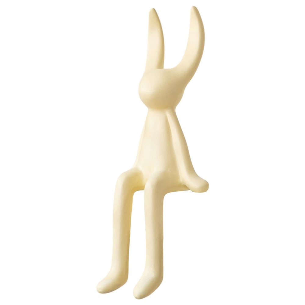 Gazechimp Ceramic Sitting Rabbit Statue Shelf Decor Coffee Shelf Decoration Modern Art Collectible with Long Ears for Display Cabinets, Small