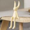 Gazechimp Ceramic Sitting Rabbit Statue Shelf Decor Coffee Shelf Decoration Modern Art Collectible with Long Ears for Display Cabinets, Small view 2