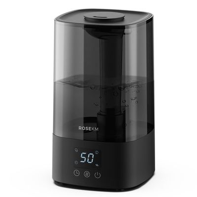 ROSEKM Automatic Humidifiers for Bedroom Large Room, 4.5L Cool Mist Humidifier for Home & Plant with Timer & Humidity Sensor, Last Up to 18H on High Setting, Auto Shut-Off, 360 Nozzle (Black)