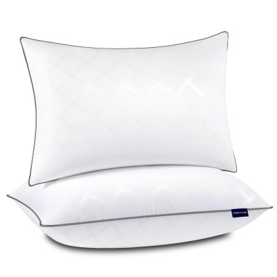 Wellos Standard Pillows Set of 2, Bed Pillows for Sleeping, Down Alternative Pillow with Machine Washable Cover for Back, Stomach or Side Sleepers