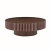 31.49'' Walnut Round Coffee Table for Apartment, Modern Living Room Coffee Table with Sturdy Pedestal view 4