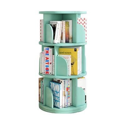 ZFUCMAYL 3-Tier Rotating Bookshelf,Floor-Standing Unit Storage Display Rack,360CD Display Stand,Easy Assemble Suitable for Office Bedroom Living Room Home (Color : Green)