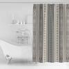 Double Love Boho StripesBathroom Curtain 78 Inch Shower Curtain with Hooks, Waterproof Polyester Bath Curtain Washable Bathtub Curtain Beige Geometric Modern Flower Stripe 36''x 78'' view 2