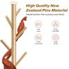 Azaeahom Coat Rack, Coat Racks Freestanding with 8 Hooks 3 Adjustable Heights for Clothes, Hats, Handbags, Coat Tree Easy Assembly for Entryway, Bedroom, Hallway, Office(Nature) view 3
